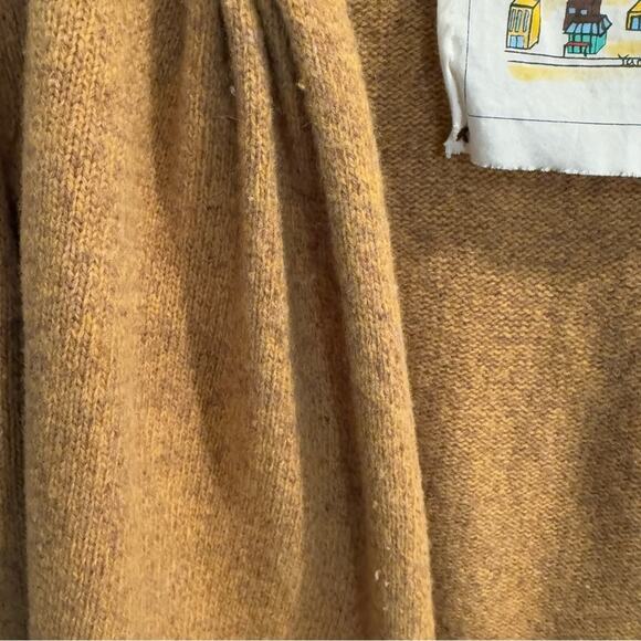 Anthropologie Meguro River Puff Sleeve Cardigan Mustard Yellow Wool Blend Large - Picture 7 of 8